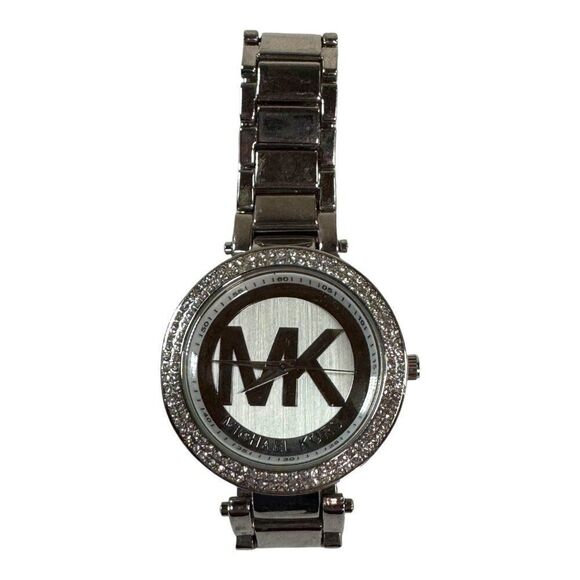 Michael Kors Womens Silver Stainless Steel Watch MKRhinestone Bezel Needs Batter - Picture 2 of 9
